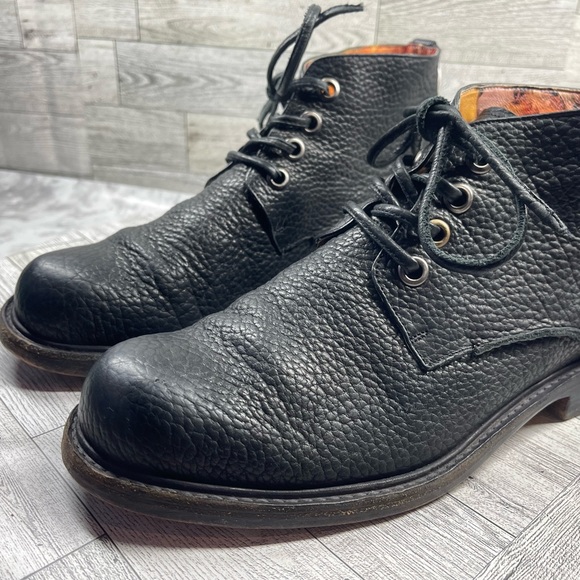 Esquivel Combat Boots Men 8D Black Pebbled Leather Handmade Lace Up Chukka - Picture 9 of 16